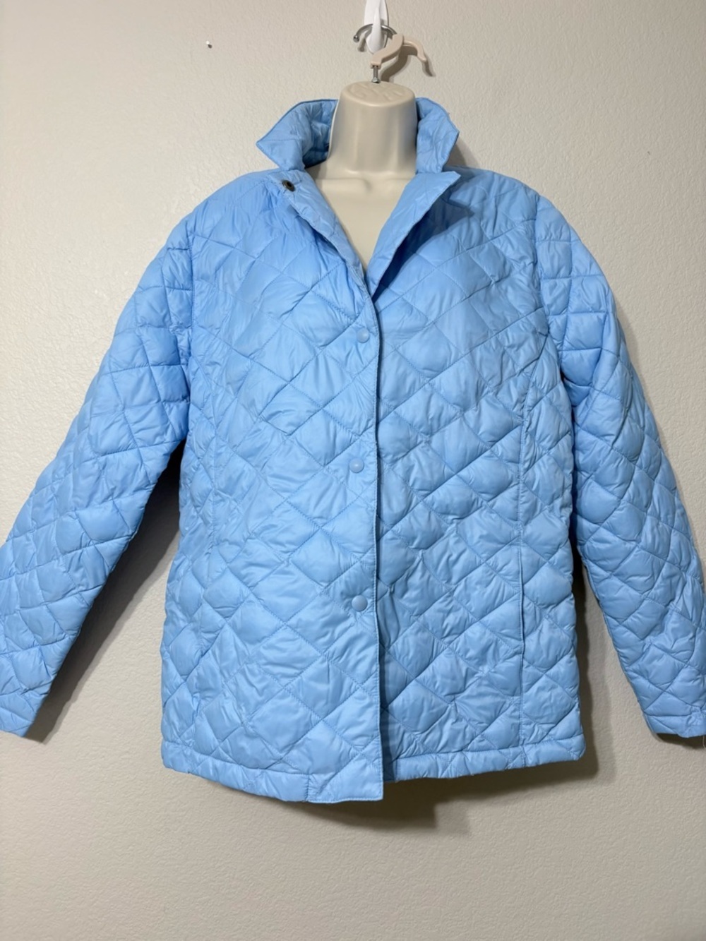 L.L. Bean Sky Blue‎ Diamond Quilted Puffer Jacket Lightweight XL Regular